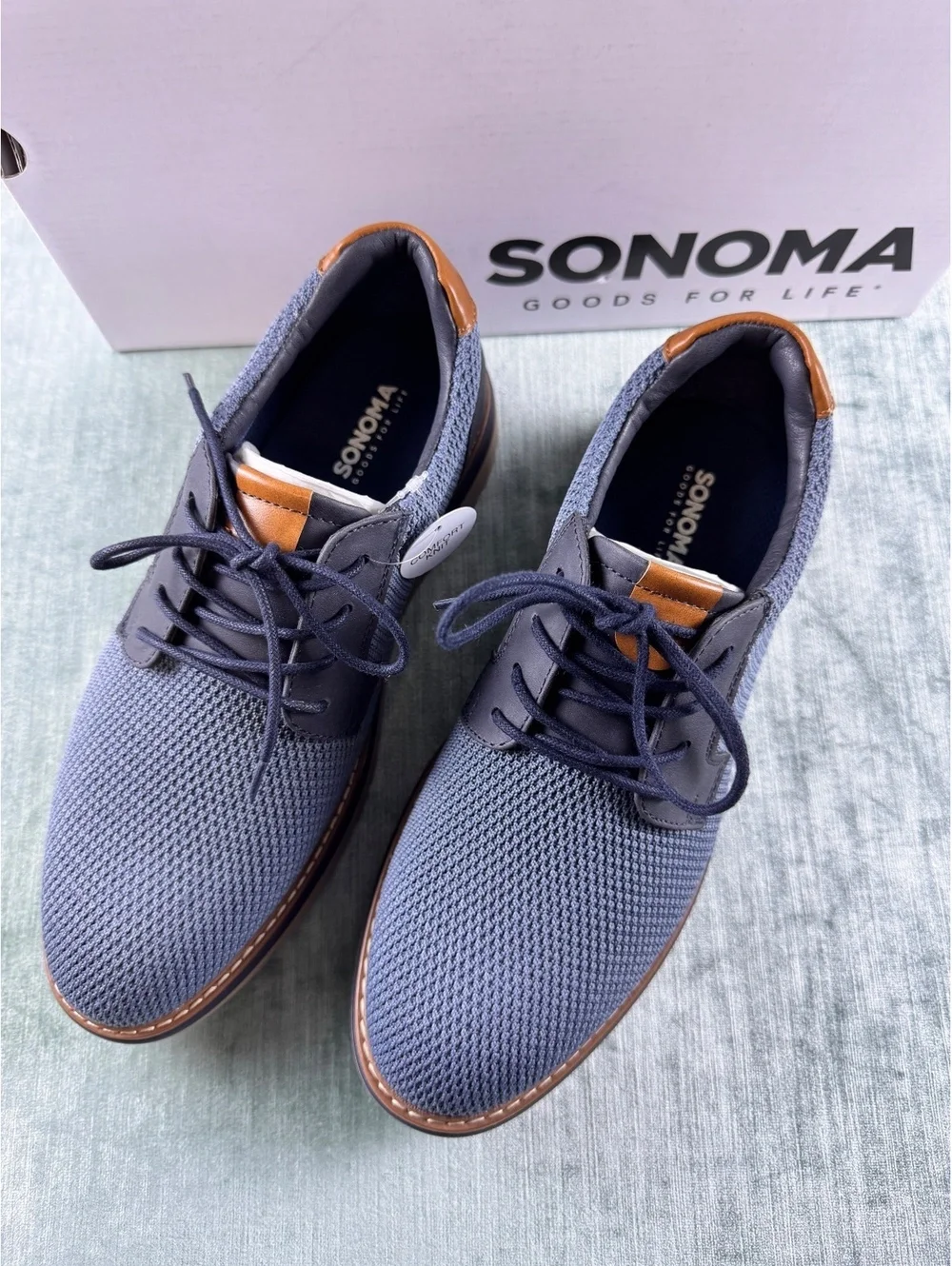 Sonoma Nolyn men’s navy comfort knit shoes size 8